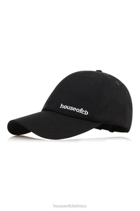 House of CB Devon Black Buckle Back Baseball Cap Accessories 4H6N1063