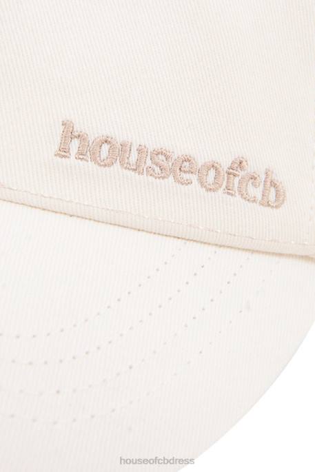 House of CB Devon Off White Buckle Back Baseball Cap Accessories 4H6N1062