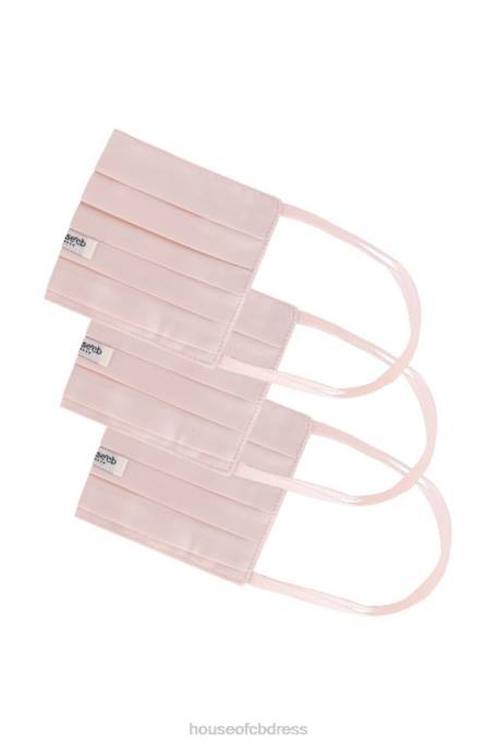 House of CB Blush Satin Face Masks - Set of 3 Accessories 4H6N1255