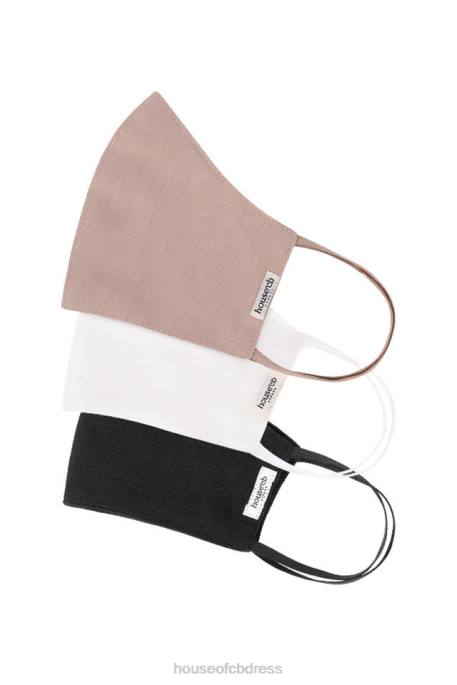 House of CB Neutral Linen Face Masks - Set of 3 Accessories 4H6N1254