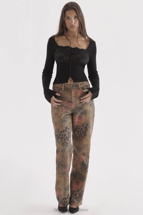 House of CB Samia Floral Printed Jeans Clothing 4H6N638