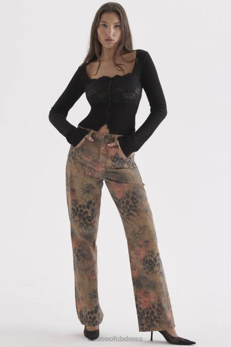 House of CB Samia Floral Printed Jeans Clothing 4H6N638