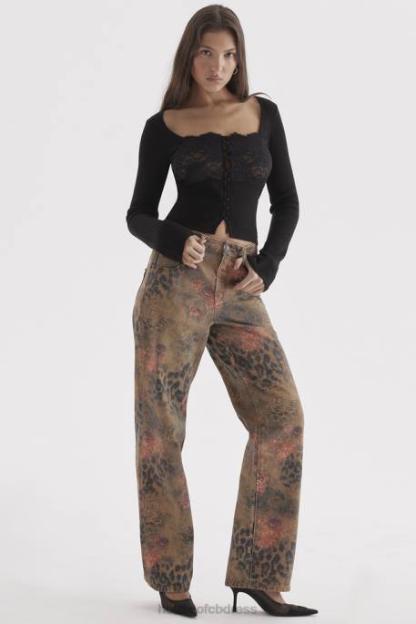 House of CB Samia Floral Printed Jeans Clothing 4H6N638