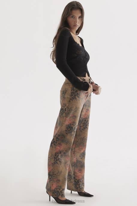House of CB Samia Floral Printed Jeans Clothing 4H6N638