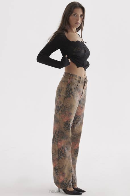House of CB Samia Floral Printed Jeans Clothing 4H6N638