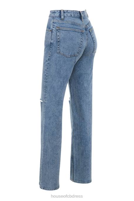 House of CB Tate Blue Vintage Fit Antique Wash Jeans Clothing 4H6N642
