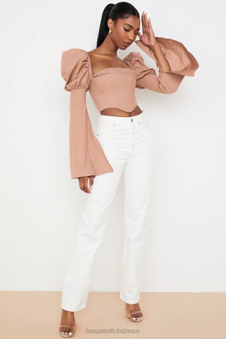House of CB Yara White Vintage Fit High Waist Jeans Clothing 4H6N640