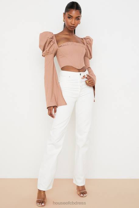 House of CB Yara White Vintage Fit High Waist Jeans Clothing 4H6N640