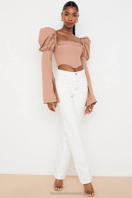 House of CB Yara White Vintage Fit High Waist Jeans Clothing 4H6N640