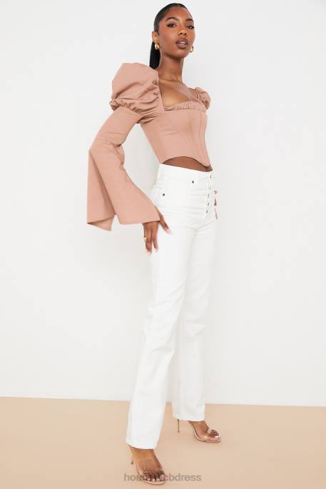 House of CB Yara White Vintage Fit High Waist Jeans Clothing 4H6N640