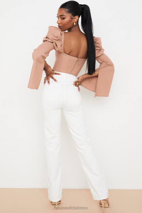 House of CB Yara White Vintage Fit High Waist Jeans Clothing 4H6N640