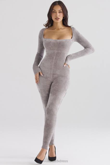 House of CB Isis Mink Heavy Chenille Loungewear Jumpsuit Clothing 4H6N881