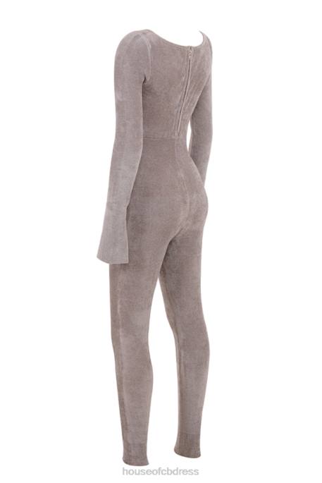 House of CB Isis Mink Heavy Chenille Loungewear Jumpsuit Clothing 4H6N881