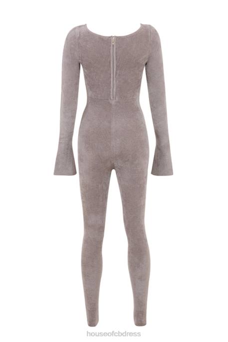House of CB Isis Mink Heavy Chenille Loungewear Jumpsuit Clothing 4H6N881