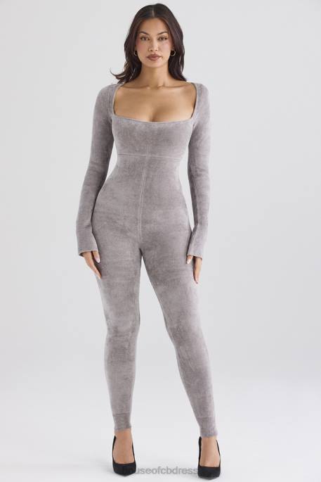House of CB Isis Mink Heavy Chenille Loungewear Jumpsuit Clothing 4H6N881