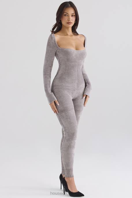House of CB Isis Mink Heavy Chenille Loungewear Jumpsuit Clothing 4H6N881