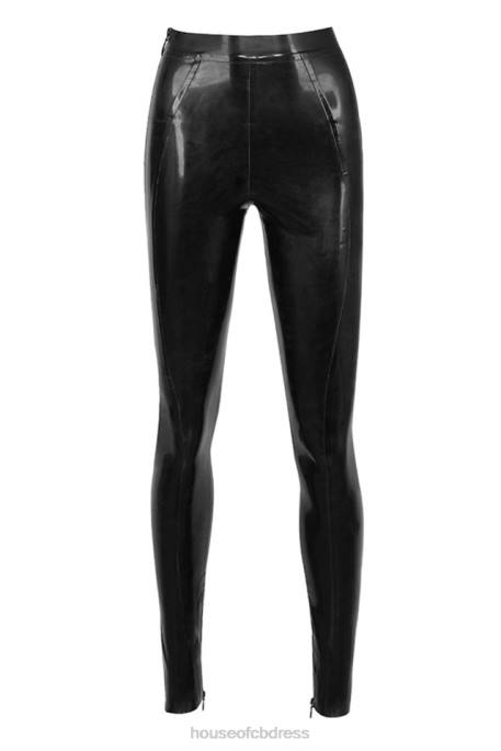 House of CB Lia Black Latex High Waist Leggings Clothing 4H6N1010