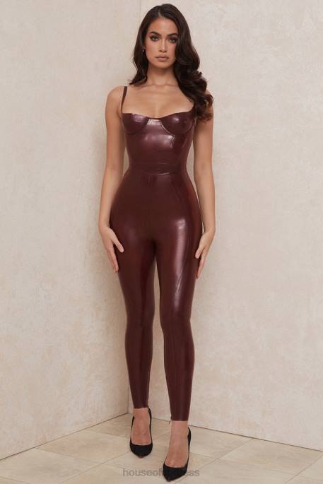 House of CB Lia Raisin Latex High Waist Leggings Clothing 4H6N1003
