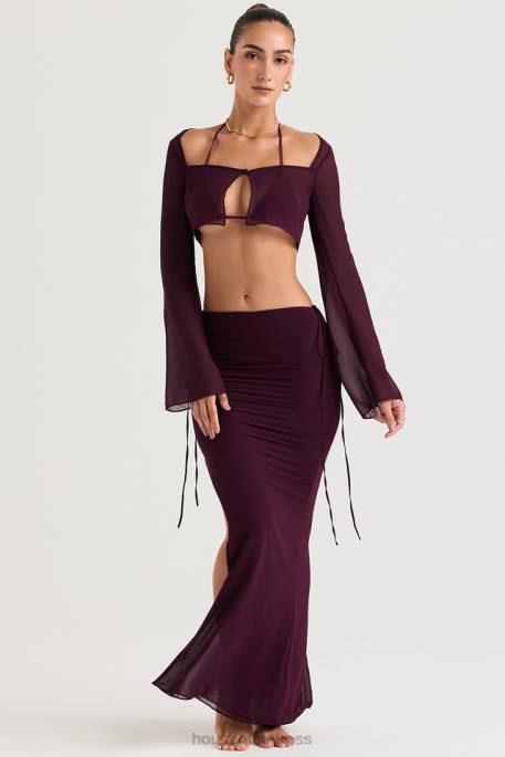 House of CB Amalfi Prune Cutout Maxi Skirt Clothing 4H6N931