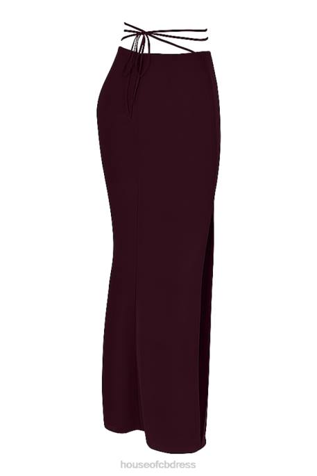 House of CB Amalfi Prune Cutout Maxi Skirt Clothing 4H6N931