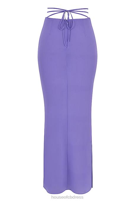 House of CB Amalfi Violet Cutout Maxi Skirt Clothing 4H6N930
