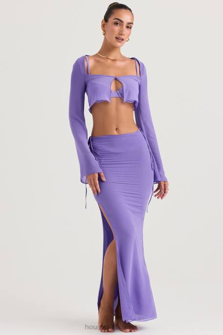 House of CB Amalfi Violet Cutout Maxi Skirt Clothing 4H6N930
