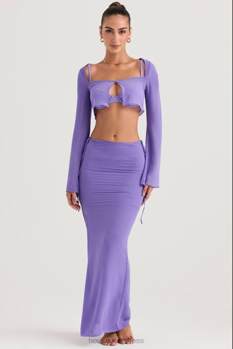 House of CB Amalfi Violet Cutout Maxi Skirt Clothing 4H6N930