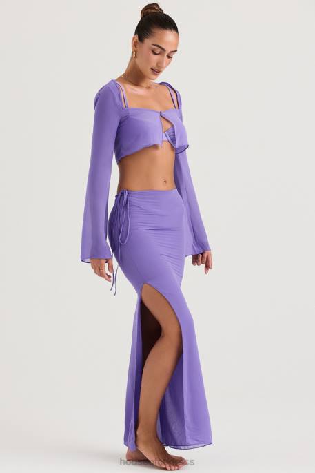 House of CB Amalfi Violet Cutout Maxi Skirt Clothing 4H6N930
