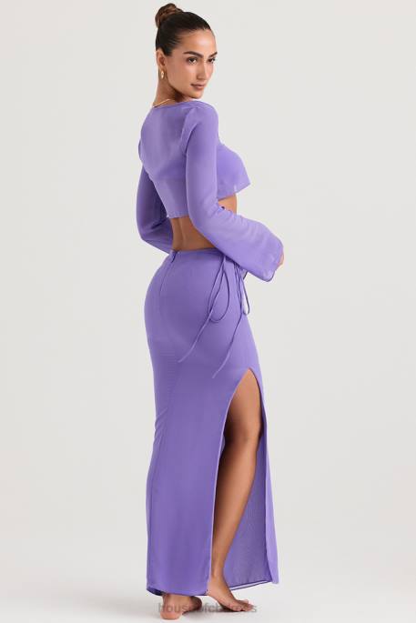 House of CB Amalfi Violet Cutout Maxi Skirt Clothing 4H6N930