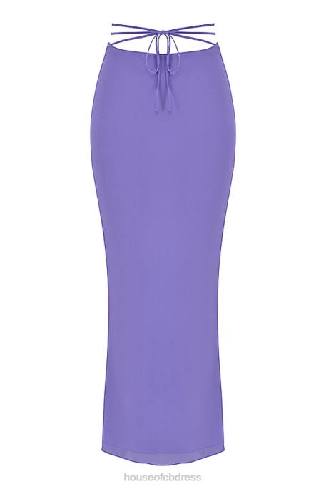 House of CB Amalfi Violet Cutout Maxi Skirt Clothing 4H6N930