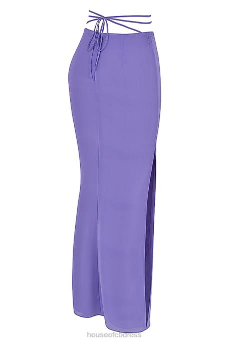 House of CB Amalfi Violet Cutout Maxi Skirt Clothing 4H6N930