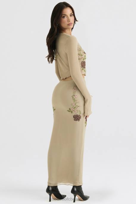 House of CB Lailah Artichoke Floral Maxi Skirt Clothing 4H6N900