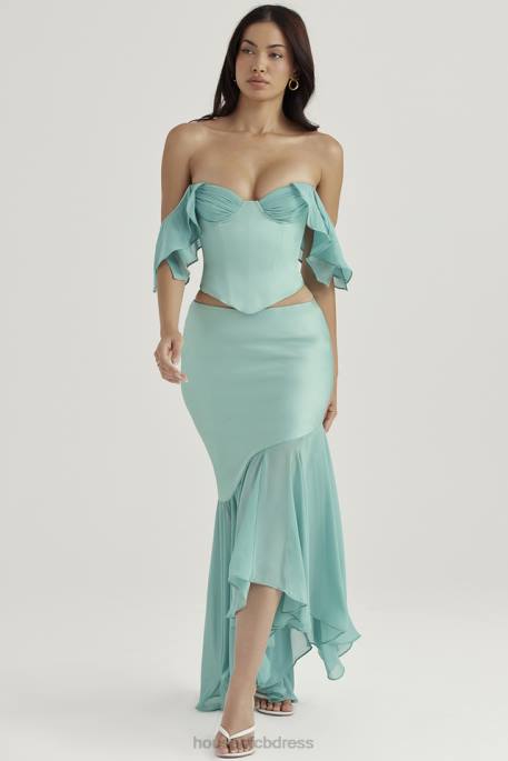 House of CB Lila Jade Ruffle Maxi Skirt Clothing 4H6N915