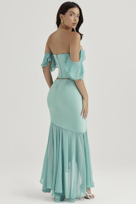 House of CB Lila Jade Ruffle Maxi Skirt Clothing 4H6N915