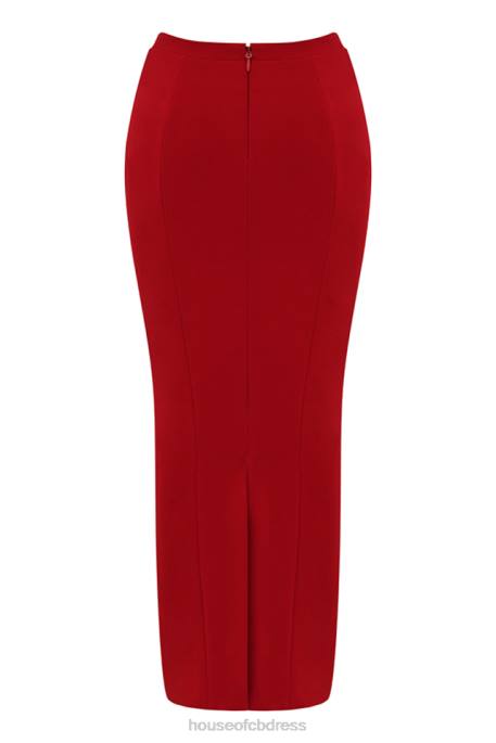 House of CB Nayara Red Rose Maxi Skirt Clothing 4H6N875