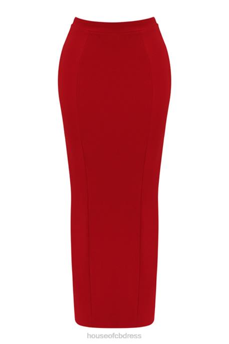 House of CB Nayara Red Rose Maxi Skirt Clothing 4H6N875