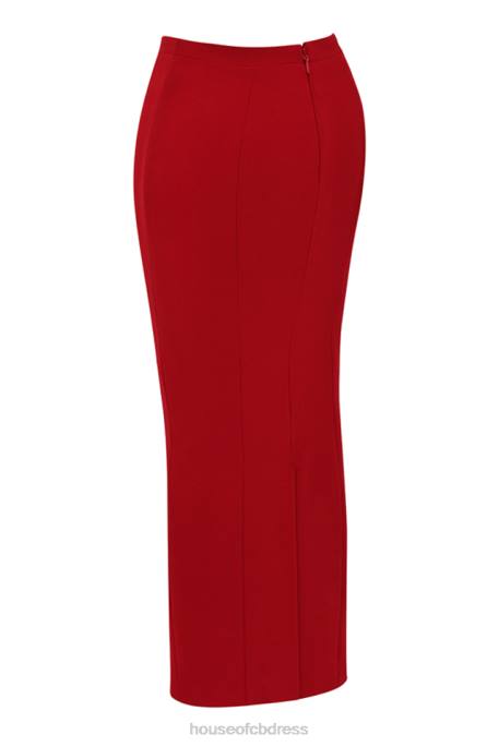 House of CB Nayara Red Rose Maxi Skirt Clothing 4H6N875