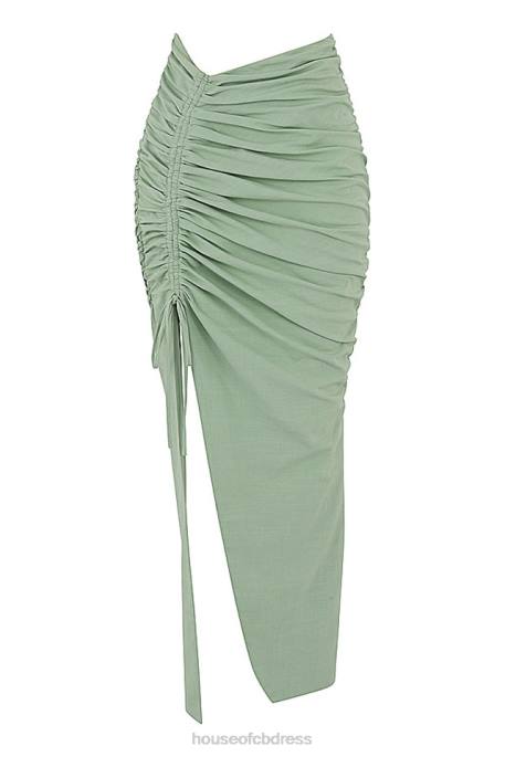 House of CB Solitaire Sage Gathered Drawstring Maxi Skirt Clothing 4H6N968