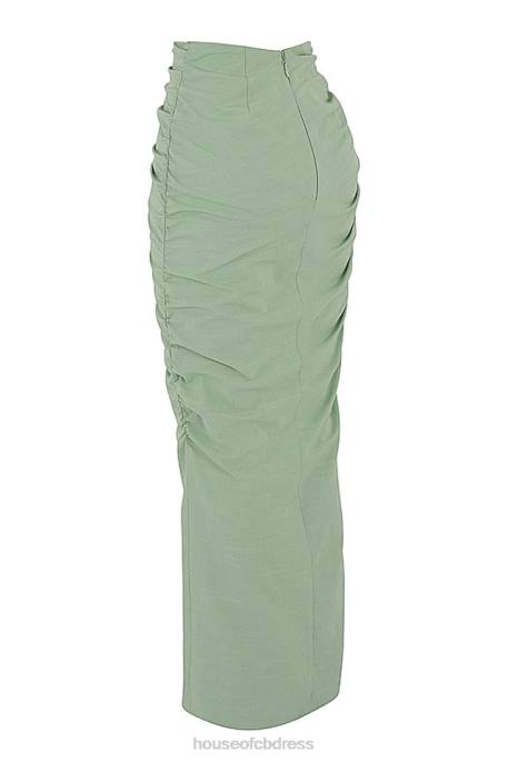 House of CB Solitaire Sage Gathered Drawstring Maxi Skirt Clothing 4H6N968