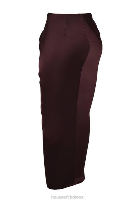 House of CB Vesper Rich Brown Maxi Skirt Clothing 4H6N837
