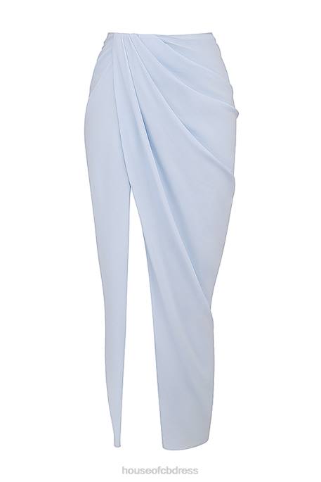 House of CB Vesper Soft Blue Maxi Skirt Clothing 4H6N850