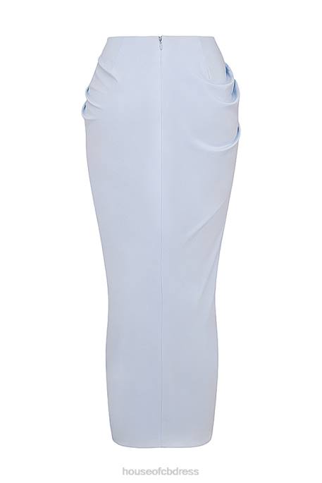 House of CB Vesper Soft Blue Maxi Skirt Clothing 4H6N850