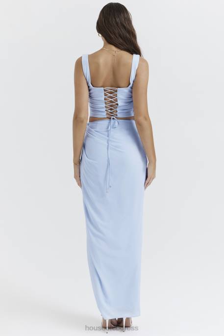 House of CB Vesper Soft Blue Maxi Skirt Clothing 4H6N850