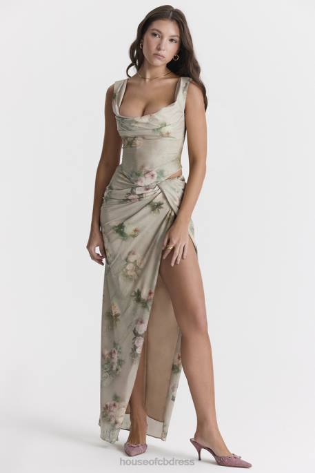 House of CB Vesper Vintage Floral Maxi Skirt Clothing 4H6N869