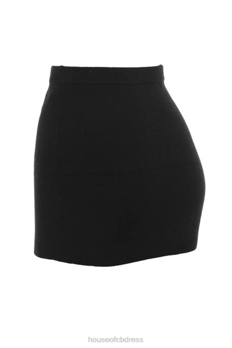 House of CB Avril Black Cashmere Mini Skirt Clothing 4H6N883