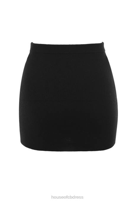 House of CB Avril Black Cashmere Mini Skirt Clothing 4H6N883