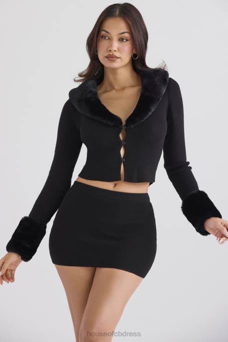 House of CB Avril Black Cashmere Mini Skirt Clothing 4H6N883