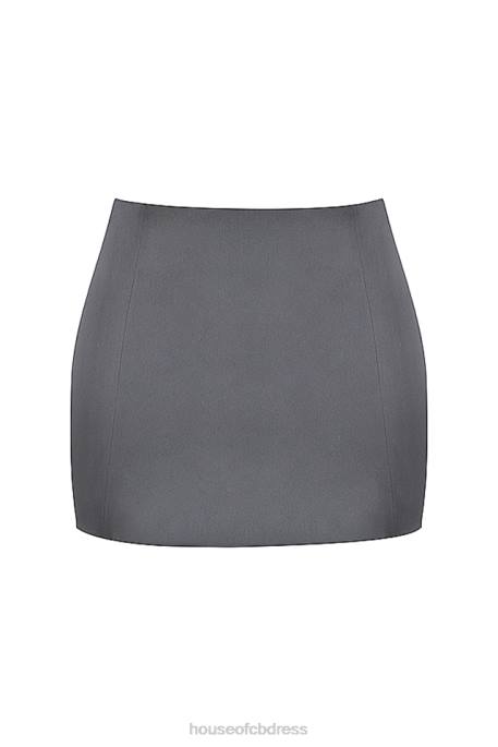 House of CB Catalina Shadow Satin A-Line Mini Skirt Clothing 4H6N936