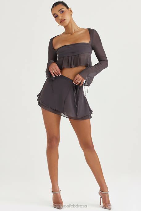 House of CB Clarice Shadow Floaty Layered Mini Skirt Clothing 4H6N935