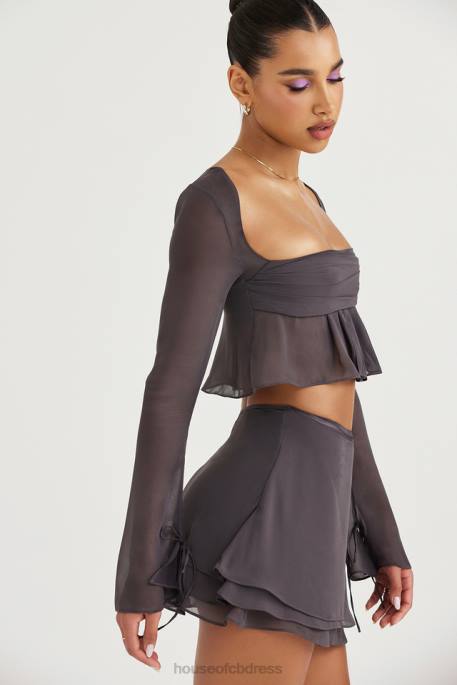 House of CB Clarice Shadow Floaty Layered Mini Skirt Clothing 4H6N935